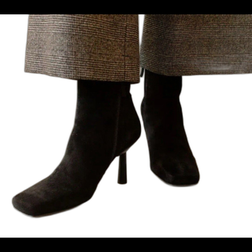 ALOHAS Anthropologie Sz 36 Women's Frappe Black Suede Boots Made in Spain